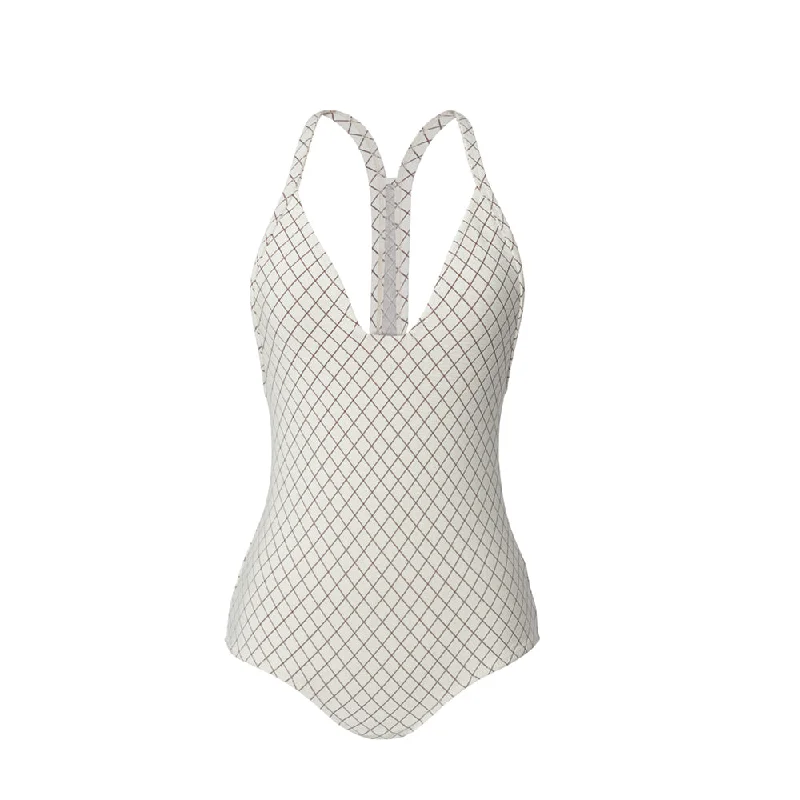 ladies one-piece swimsuit moon fade -Traveler One Piece w/Binding | Grainline Lattice