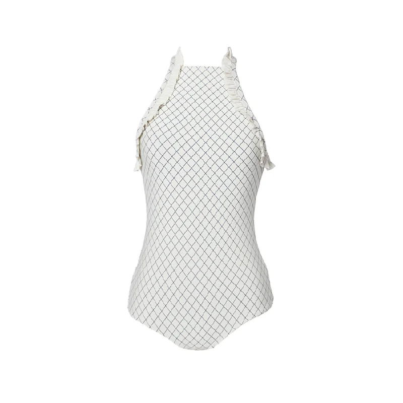 ladies one-piece swimsuit soft waves -Venus One Piece | Blueline Lattice