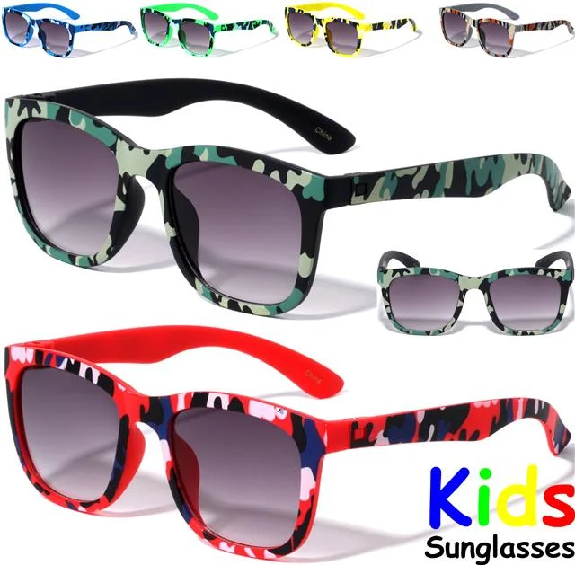 ladies sunglasses high lenses -Children's Unisex Camouflage Classic Sunglasses for Boy's and Girl's