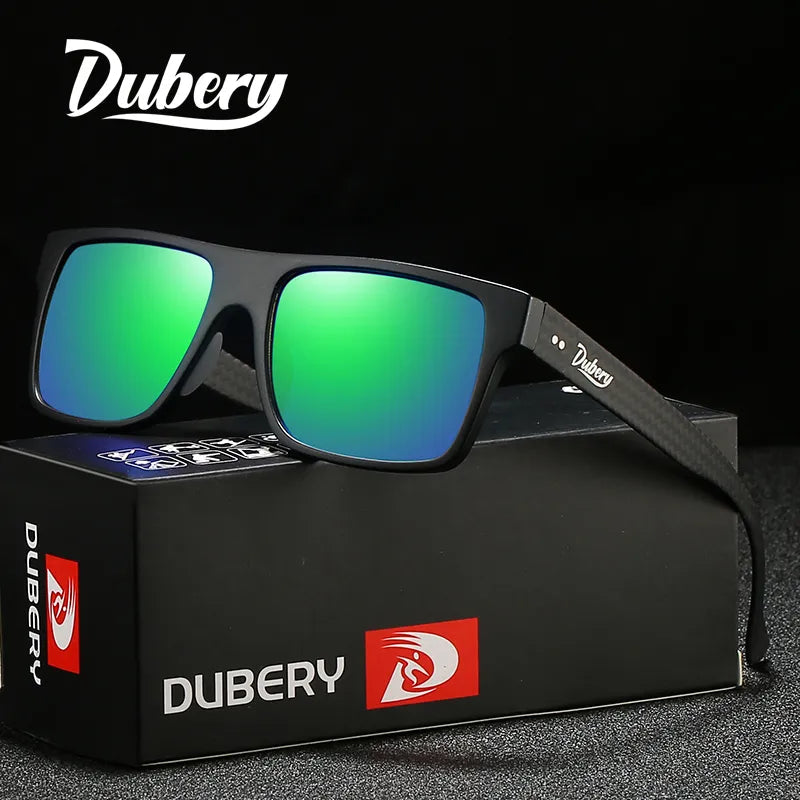 ladies sunglasses chenille finish -DUBERY Carbon Fiber Sunglasses Vintage Polarized Men's Sun Glasses For Men Driving Black Square Oculos Male 6 Colors Model 500