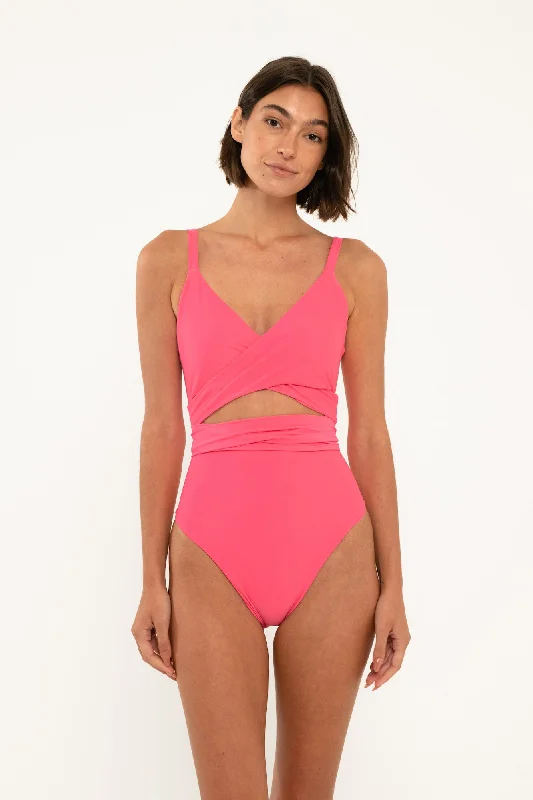 ladies one-piece swimsuit love swim -Amelia One Piece // Dark Coral