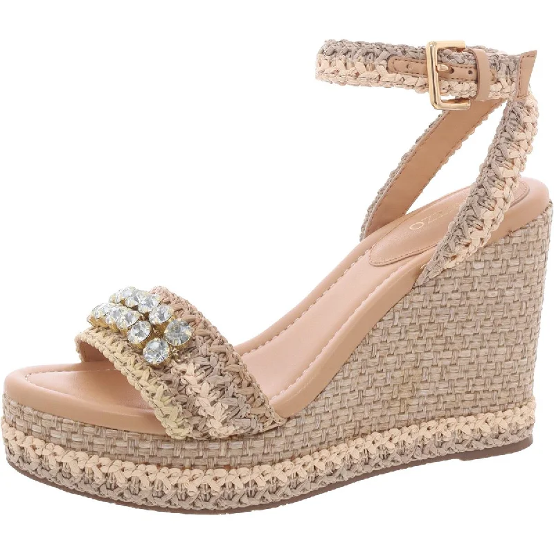 Women’s sandals chunky glow -Tranca Womens Ankle Strap Rhinestone Platform Sandals