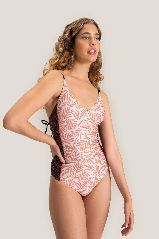 ladies one-piece swimsuit bloom chic -Bamboo Slim Duo One Piece