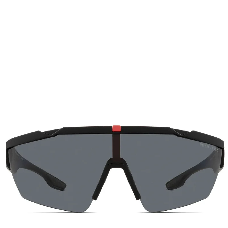 ladies sunglasses quick sale -Men's Prada Linea Rossa Injected Man Sunglass Black Rubber 03xs