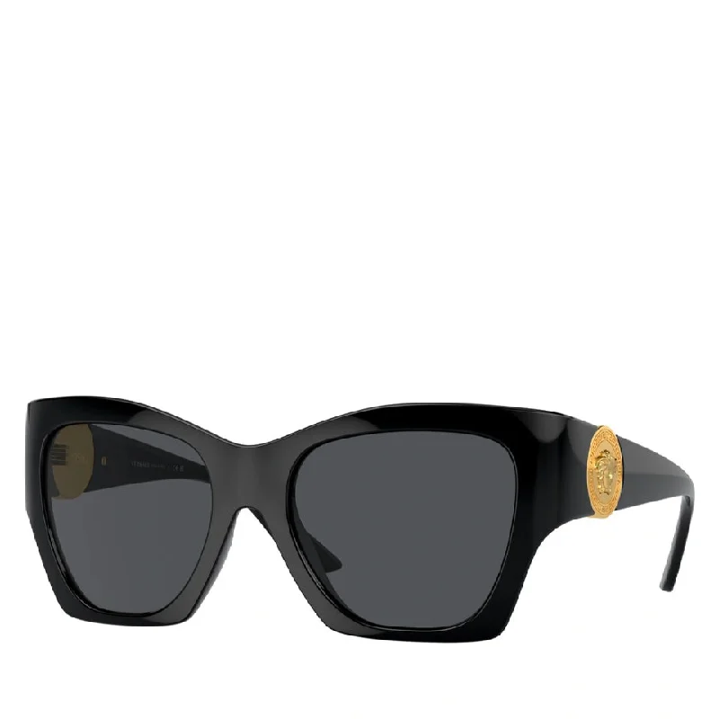 ladies sunglasses wrap guard -Versace Injected Woman Sunglass Black