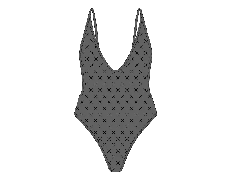 ladies one-piece swimsuit parrot pattern -Black-Grey Logo Print Retro One-Piece