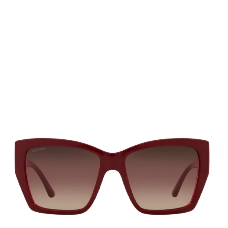 ladies sunglasses tiny treat -Bvlgari Acetate Woman Sunglass Bordeaux On Transparent Red