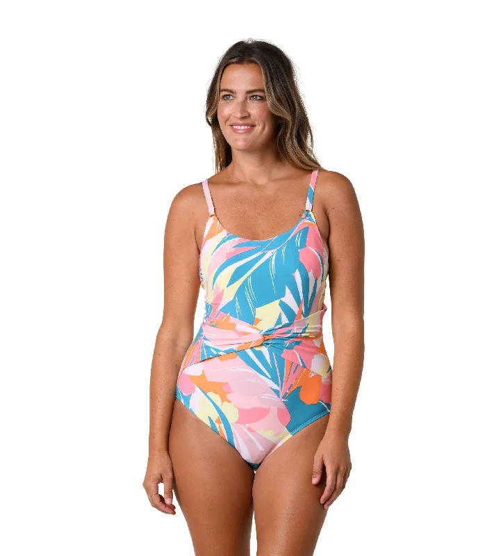 ladies one-piece swimsuit light padding -Jantzen Palms In Paradise Mio Mia! Underwire One Piece Swimsuit - FINAL SALE