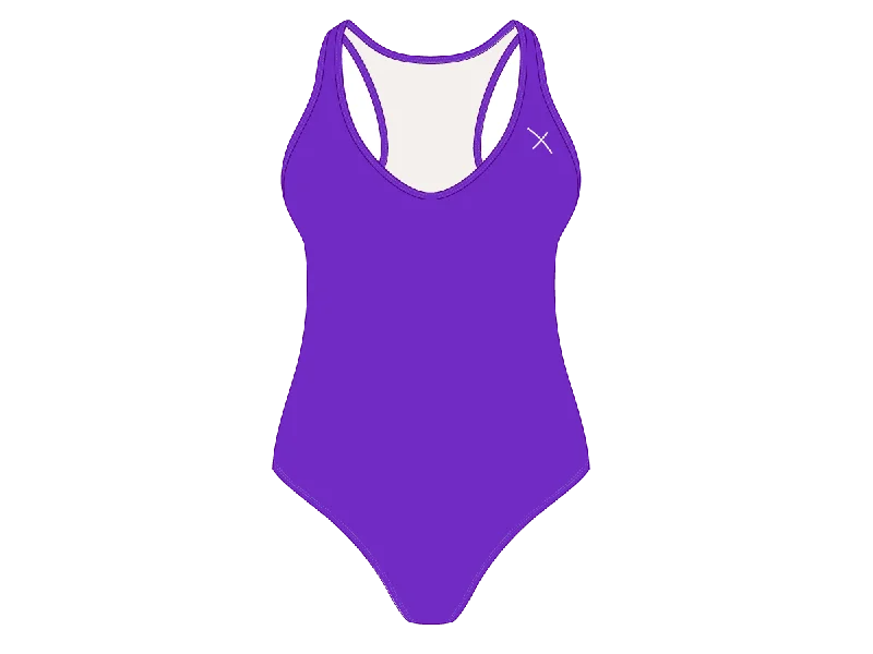 ladies one-piece swimsuit long length -Violet Cayman One-Piece