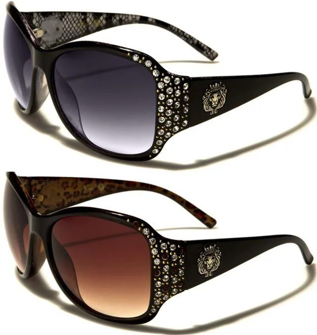 ladies sunglasses firm shape -Oversized Retro Diamante Kleo Sunglasses for Women