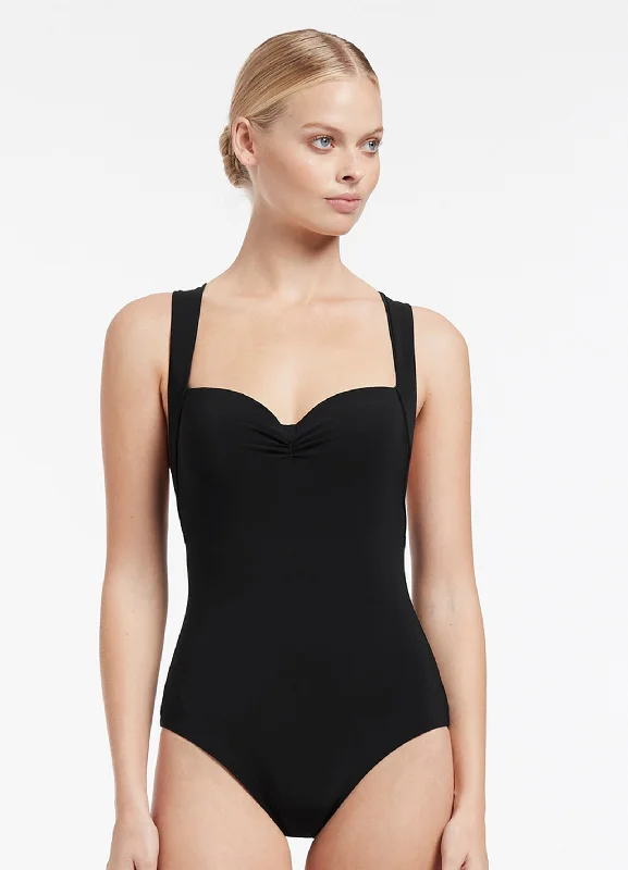 ladies one-piece swimsuit bare arms -Jetset Infinity One Piece - Black