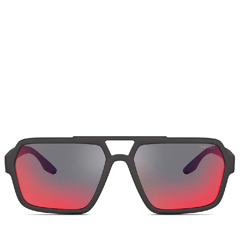 ladies sunglasses summer tint -Men's Prada Linea Rossa Injected Man Sunglass Black Rubber