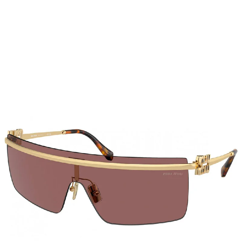 ladies sunglasses leaf detail -MIU MIU WOMAN SUNGLASS PALE GOLD ZVN70D