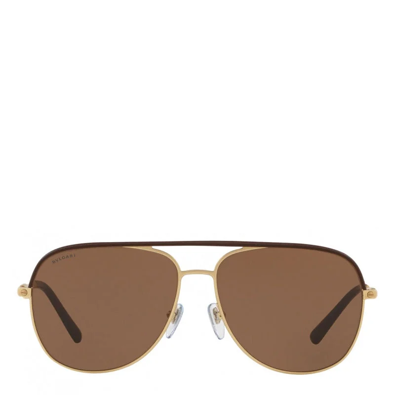 ladies sunglasses mid cost -Bvlgari Metal Man Sunglass Brown/matte Pale Gold