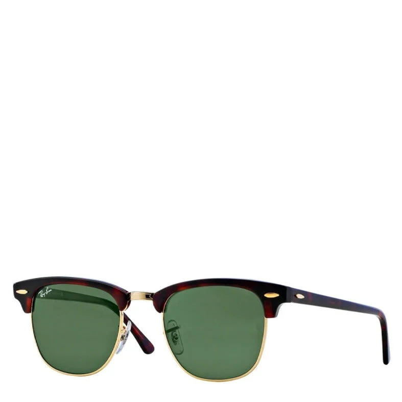 ladies sunglasses bare tint -RAY-BAN CLUBMASTER RB3016 MOCK TORTOISE/GREEN