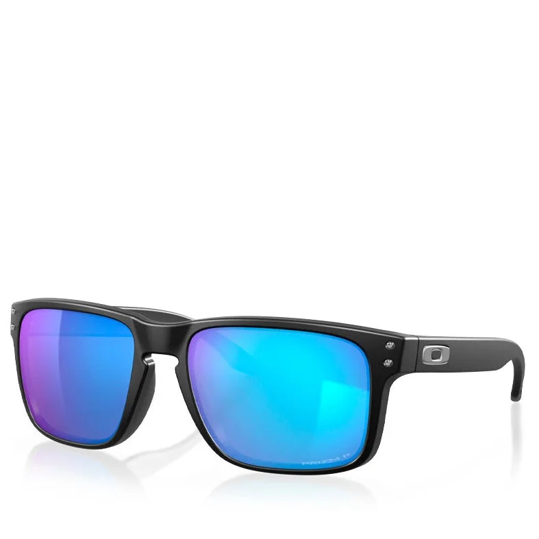 ladies sunglasses dune glow -OAKLEY HOLBROOK MATTE BLACK W/ PRIZM SAPPHIRE POLARIZED