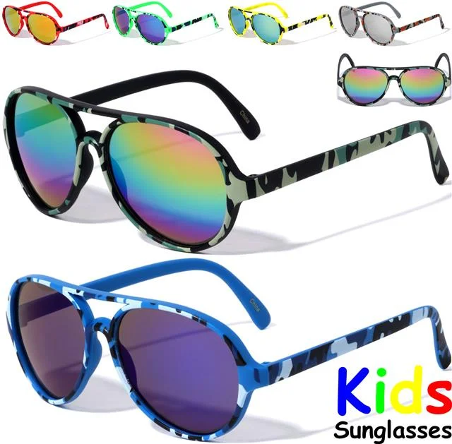 ladies sunglasses deck shades -Children's Unisex Camo Pilot style Sunglasses for Boy's and Girl's