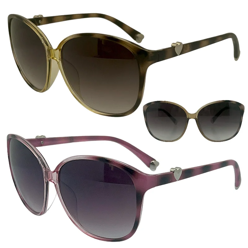 ladies sunglasses crisp bend -Round Oversized Cat Eye Sunglasses For Women UV400