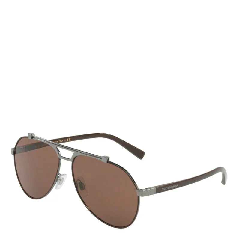 ladies sunglasses scratch resistant -Dolce & Gabbana Dg2189 Matte Brown/gunmetal