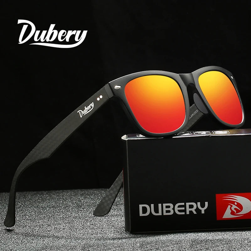 ladies sunglasses low temples -DUBERY Carbon Fiber Sunglasses Vintage Polarized Men's Sun Glasses For Men Driving Black Square Oculos Male 6 Colors Model 755