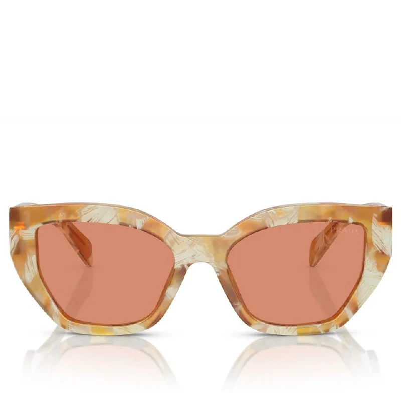 ladies sunglasses flat shape -Prada™ PR A09S 19N20D 53 - Desert Tortoise