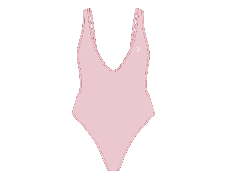 ladies one-piece swimsuit hand wash -Blush Pink Rio One-Piece II