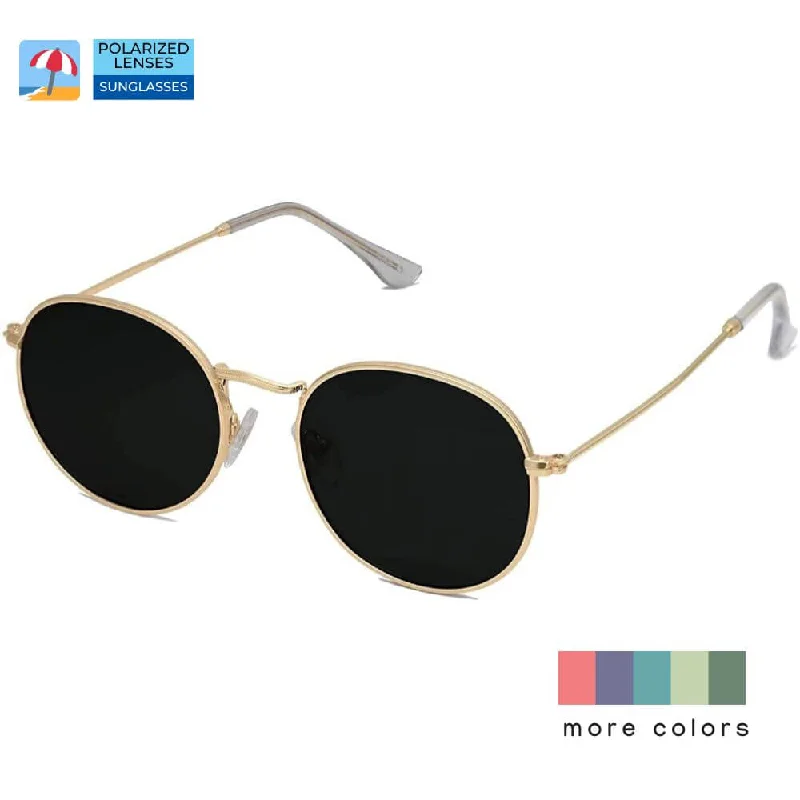 ladies sunglasses slim span -Small Round Polarized Sunglasses Classic Vintage Retro Shades for Women Men