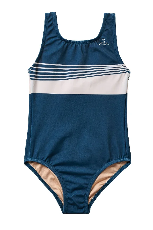 ladies one-piece swimsuit splash party -Seaesta Surf x Leah Bradley / Zippy Stripe Swimsuit