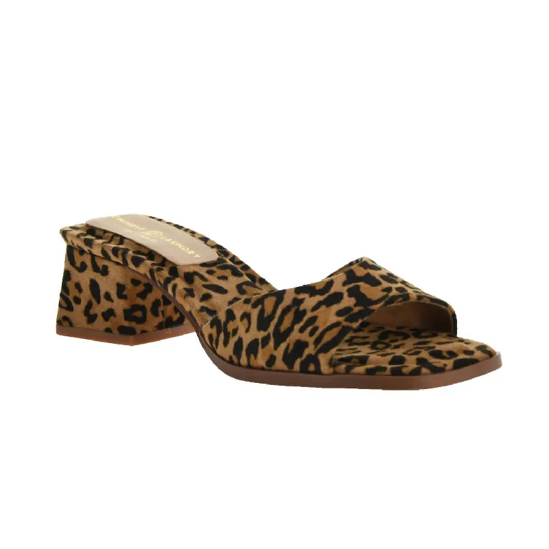 Women’s sandals sustainable chic -Women's Liinda Leopard Slide Sandal In Brown