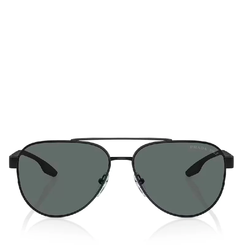 ladies sunglasses sharp tint -Prada Linea Rossa Metal Man Sunglass Black