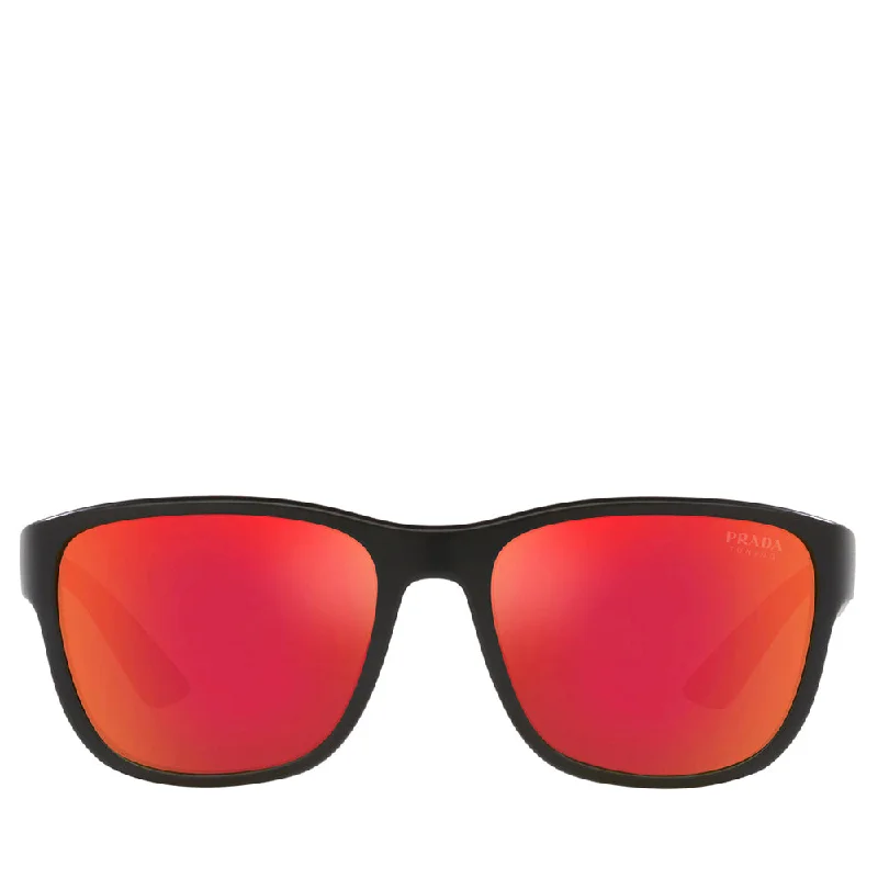 ladies sunglasses cut price -Men's Prada Linea Rossa Injected Man Sunglass Matte Black