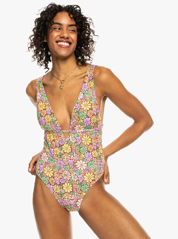 ladies one-piece swimsuit webbed straps -All About Sol One Piece