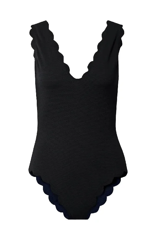 ladies one-piece swimsuit hot deal -Charleston Maillot in Black/ Indigo